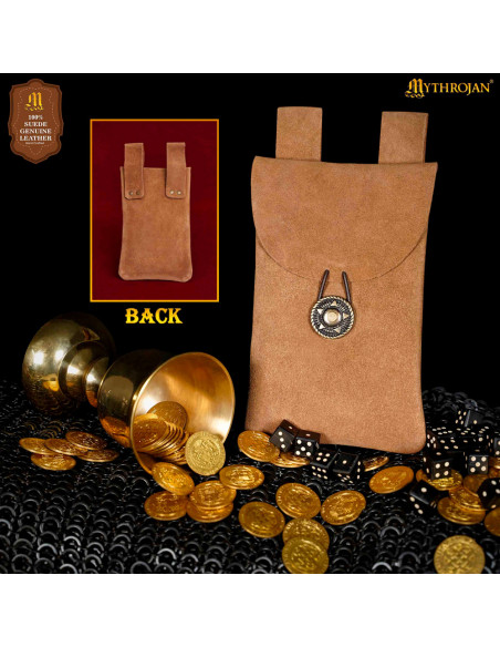 Bolsa medieval para cinto em couro de...