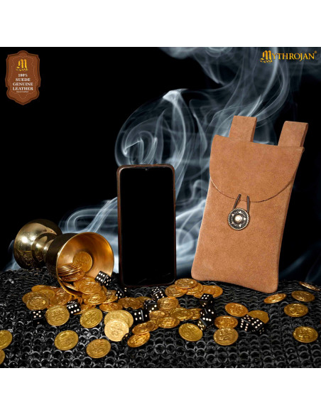 Bolsa medieval para cinto em couro de...