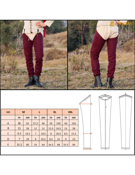 Pernas medievais em lã modelo Oswald