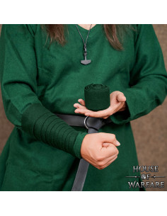 Brazalete viking em lã, cor verde