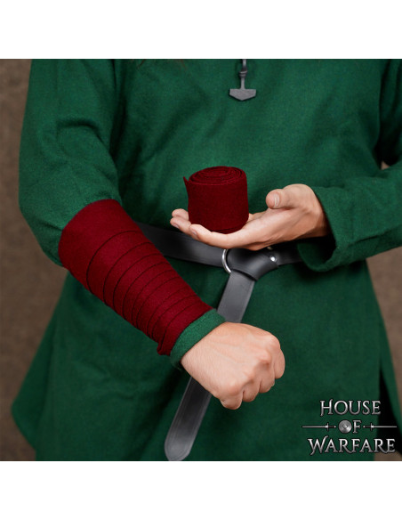 Brazalete vikingue em lã, cor bordô