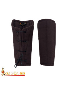 Brazaletes medievais acolchoados em algodão, cor marrom