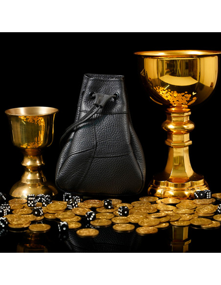 Sacolinha medieval de esmola, cor preta