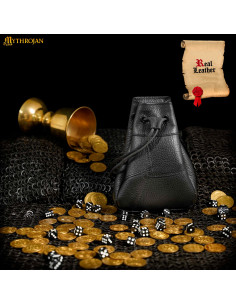 Sacolinha medieval de esmola, cor preta 2