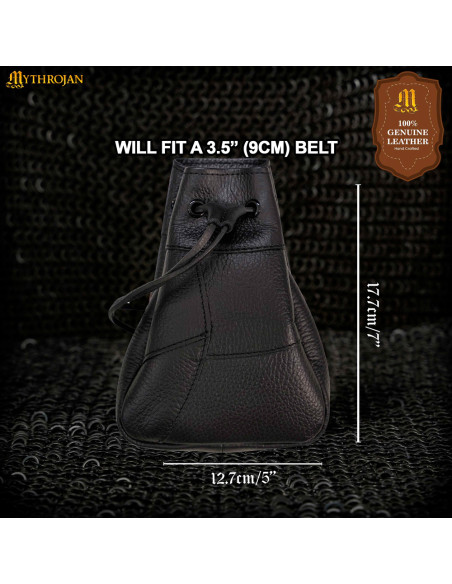 Sacolinha medieval de esmola, cor preta