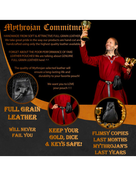 Sacolinha medieval de esmola, cor preta