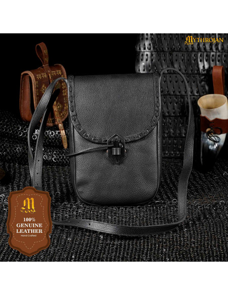 Bolsa transversal medieval de couro,...