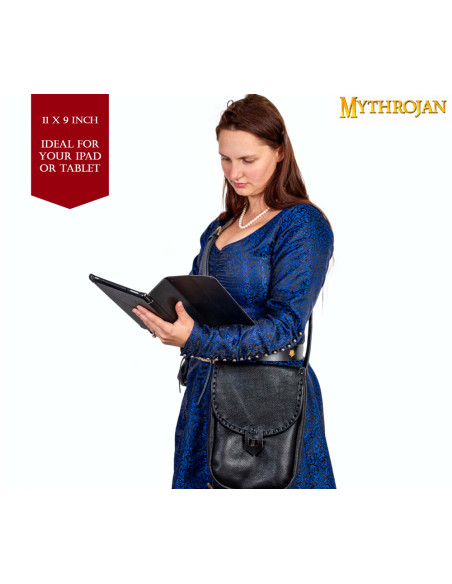 Bolsa transversal medieval de couro,...