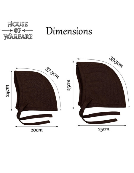 Crespina medieval acolchoada, cor marrom