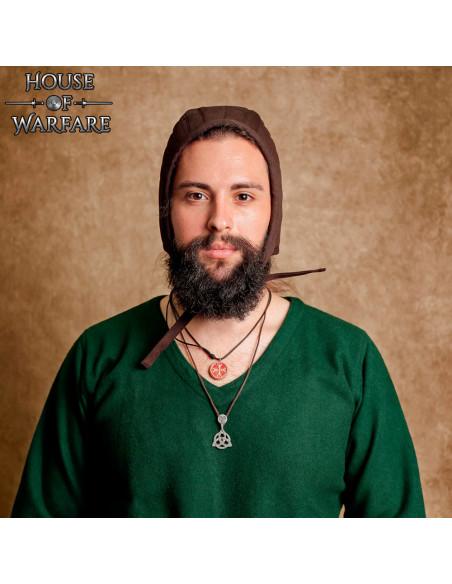 Crespina medieval acolchoada, cor marrom