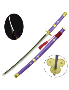 Katana Enma de Zoro roxa de One Piece com luz
