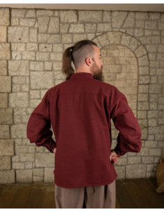 Camisa Medieval Bartold na cor vermelho vinho tinto 2