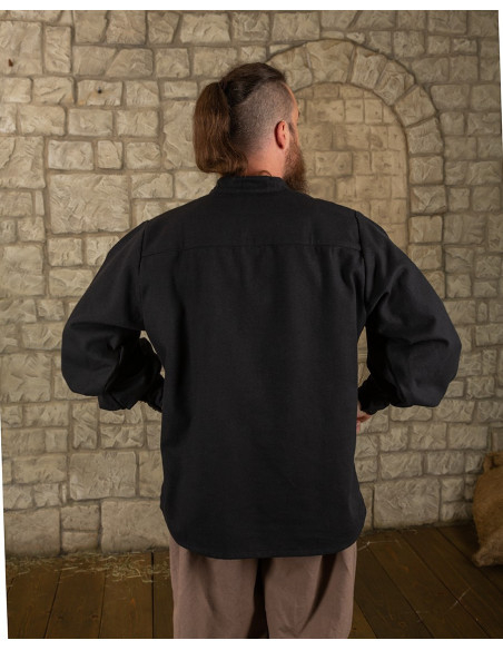 Camisa Medieval Bartold na cor preta