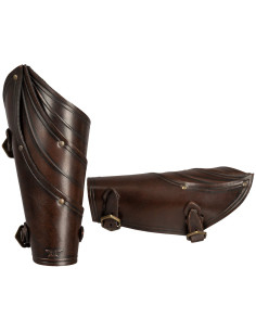 Brazaletes medievais de couro modelo Lilith, cor marrom 2