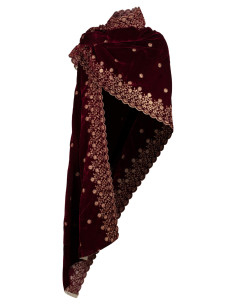 Lenço medieval decorado modelo Jasmin, cor marrom