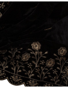 Lenço medieval decorado modelo Jasmin, cor preta 2