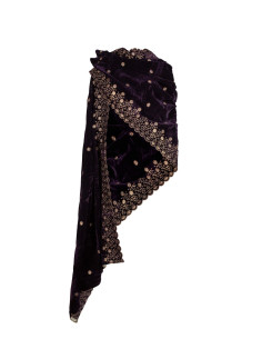 Lenço medieval decorado modelo Jasmin, cor violeta