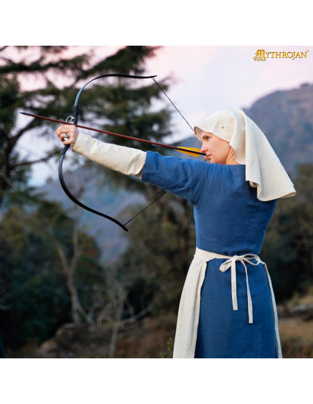 Véu Medieval em linho e algodão, cor...