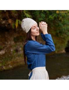 Gorro medieval de linho e algodão modelo Birgita, cor... 2
