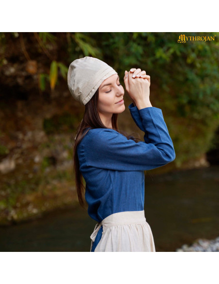 Gorro medieval de linho e algodão...