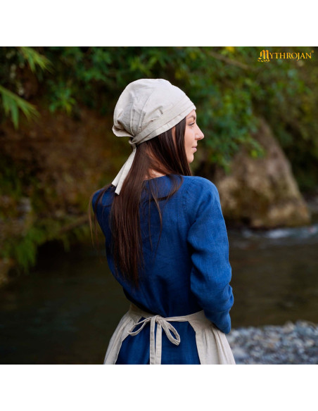 Gorro medieval de linho e algodão...