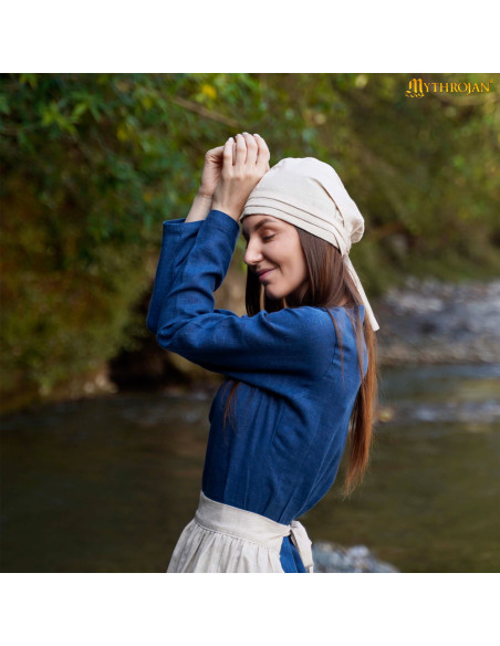 Gorro medieval de linho e algodão...