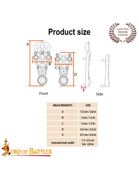 Fivela celta em bronze para cintos...