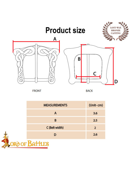 Fivela clássica em bronze com adornos...