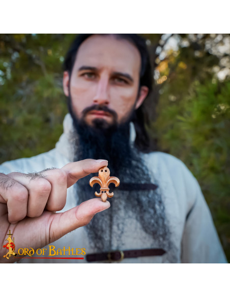 Adorno Flor de Lis em bronze para cintos