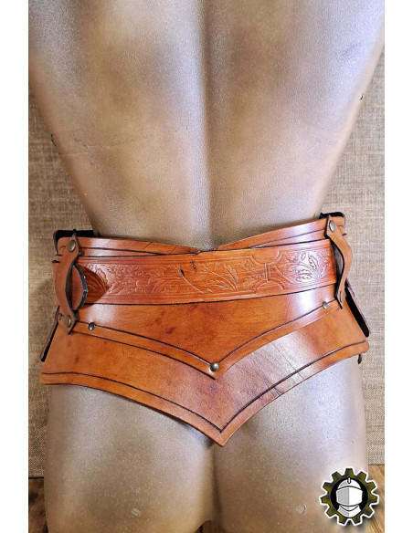 Corsé medieval de couro com cinto...