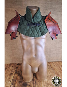 Hombreras medievais de couro modelo Senua, cor marrom