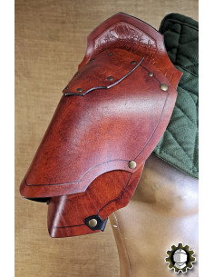 Hombreras medievais de couro modelo Senua, cor marrom 2
