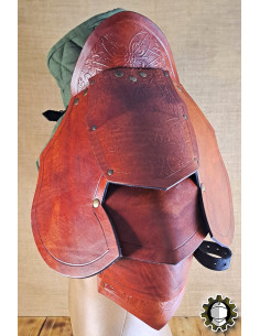 Hombreras medievais de couro modelo Brian, cor marrom 2