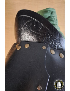 Hombreras medievais de couro modelo Brian, cor preta 2