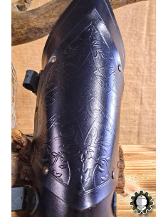 Brazaletes medievais de couro modelo Senua, cor preta 2