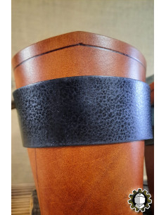 Brazaletes medievais de couro modelo Ragnall, cor marrom 2