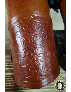 Brazaletes medievais de couro modelo Brian, cor marrom 2