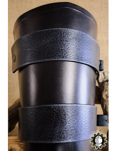 Grebas medievais em couro modelo Ragnall, cor preta 2