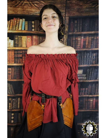 Escarcéus medievais em couro modelo...