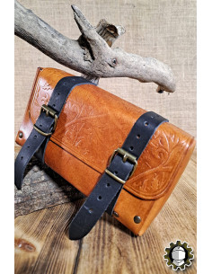 Bolso medieval de couro modelo Altair, cor marrom