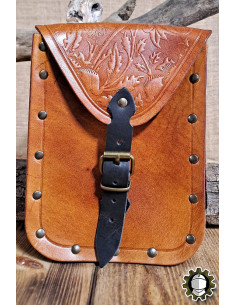 Bolsa medieval de couro modelo Jerome, cor marrom