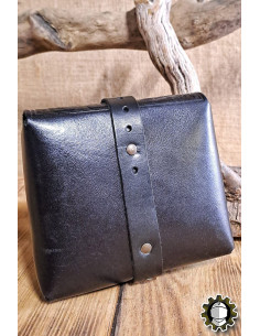 Bolsa medieval de couro modelo Valeron, cor preta 2
