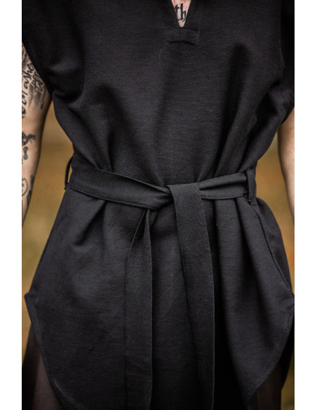 Túnica medieval negra de arqueiro...