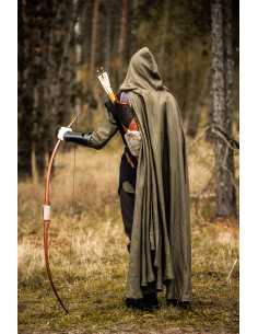 Capa medieval Mimir verde em linho