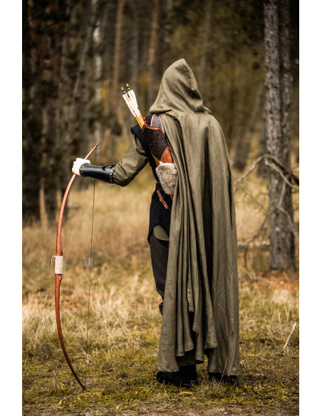 Capa medieval Mimir verde em linho