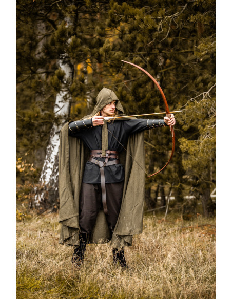 Capa medieval Mimir verde em linho