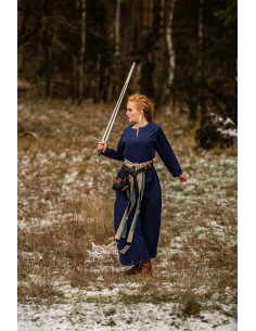 Vestido Viking mulher Helga em azul 2