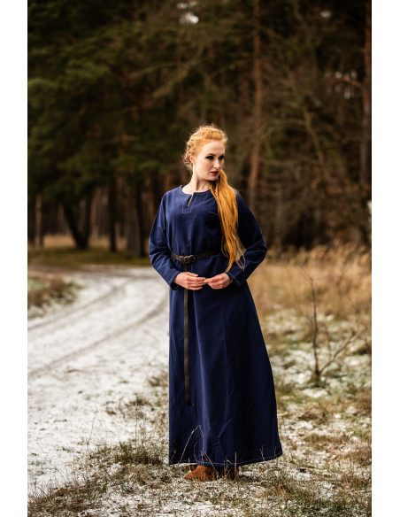 Vestido Viking mulher Helga em azul