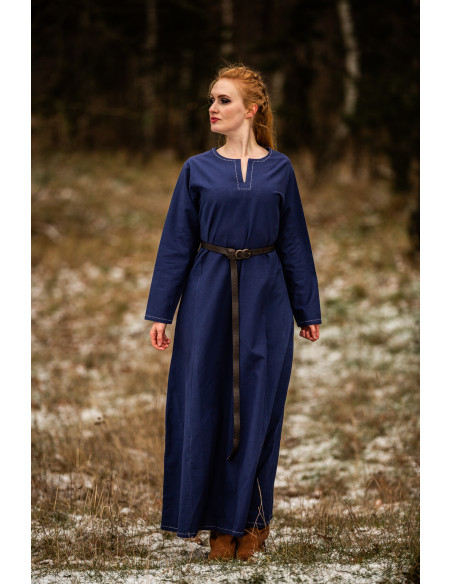 Vestido Viking mulher Helga em azul