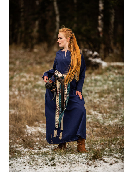 Vestido Viking mulher Helga em azul